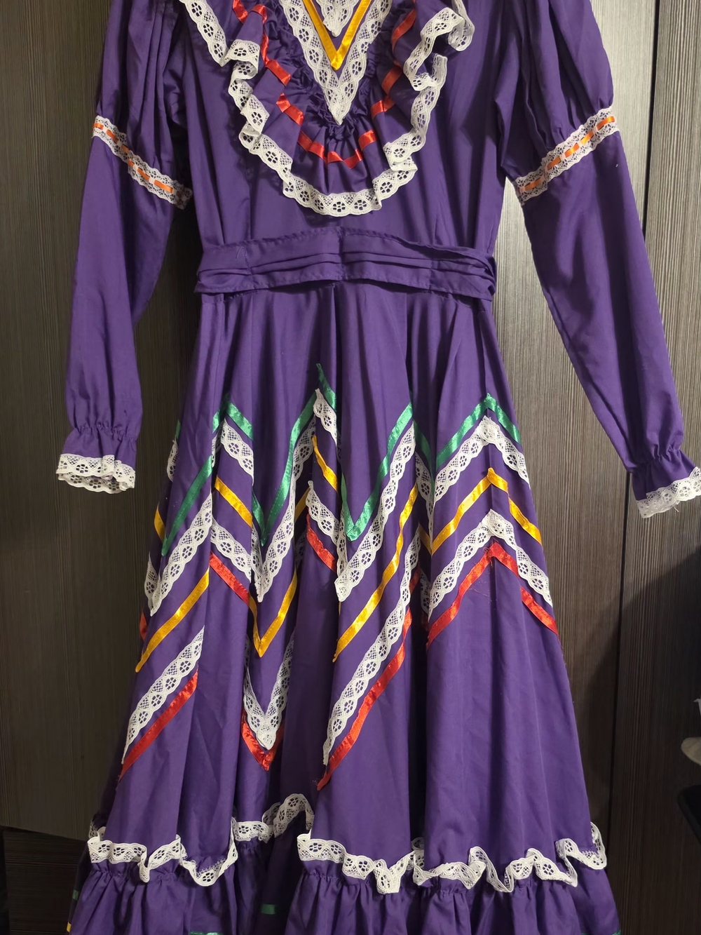 Purple Girls' Traditional Folkloric Dress
